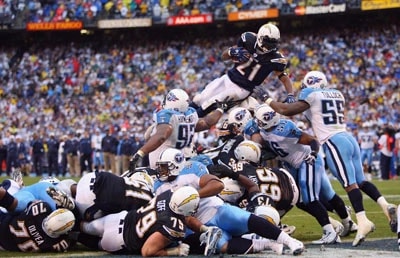 LT jumping over the pile