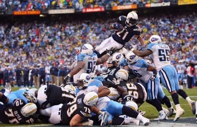LT jumping over the pile